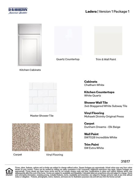 Materials commonly used for homes built from the The Dawson by D.R. Horton in Ladera, Luling (Image 6).