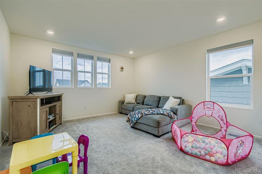 Great loft area for a movie night or to unwind before bed!