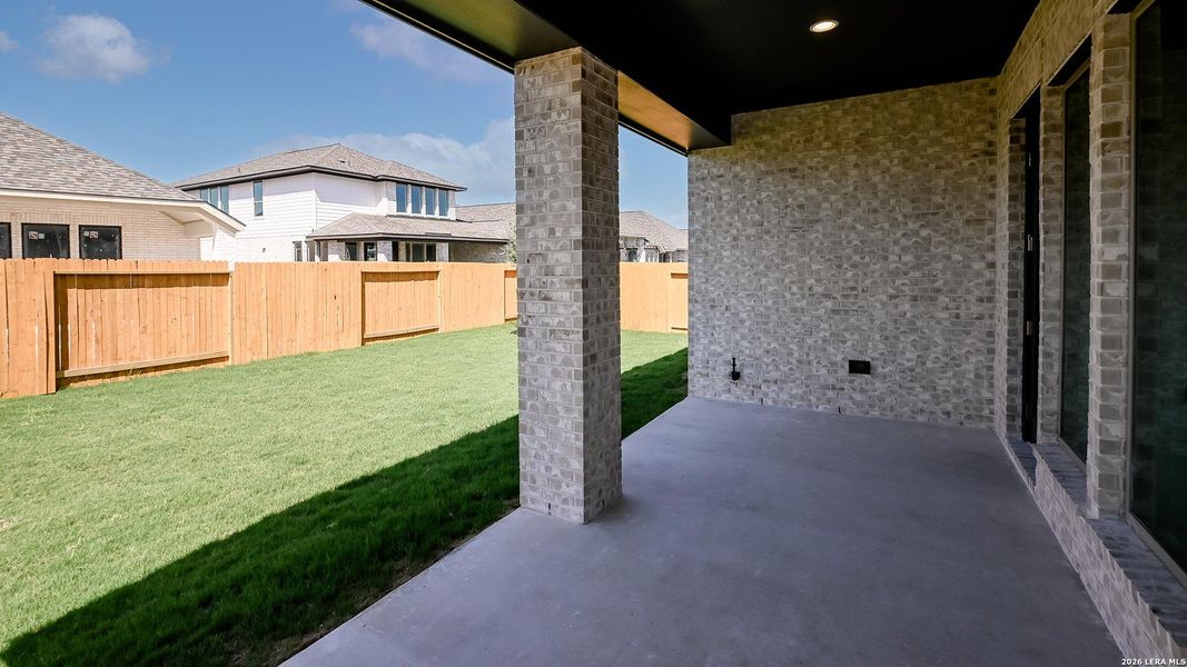 Exterior details and patio area of a home in Meadows of Mill Creek, Seguin (Image 4).