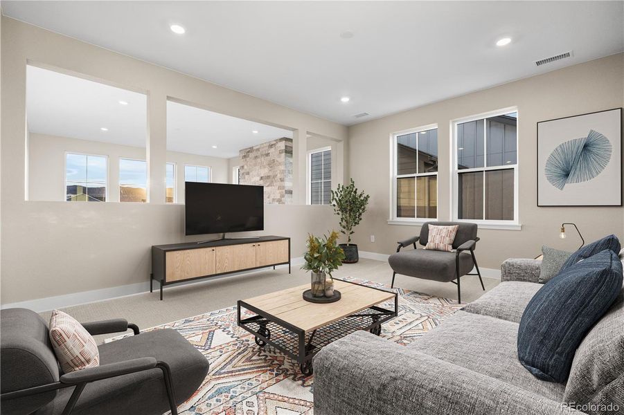 Furnished interior view inside a new home in Stargaze at Solstice, Littleton (Image 10).