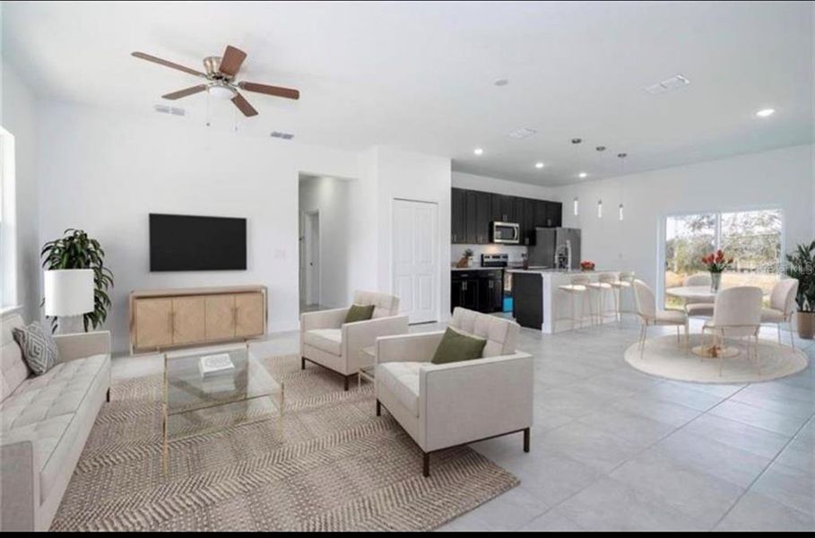Furnished interior view inside a new home in , Dunnellon (Image 3).