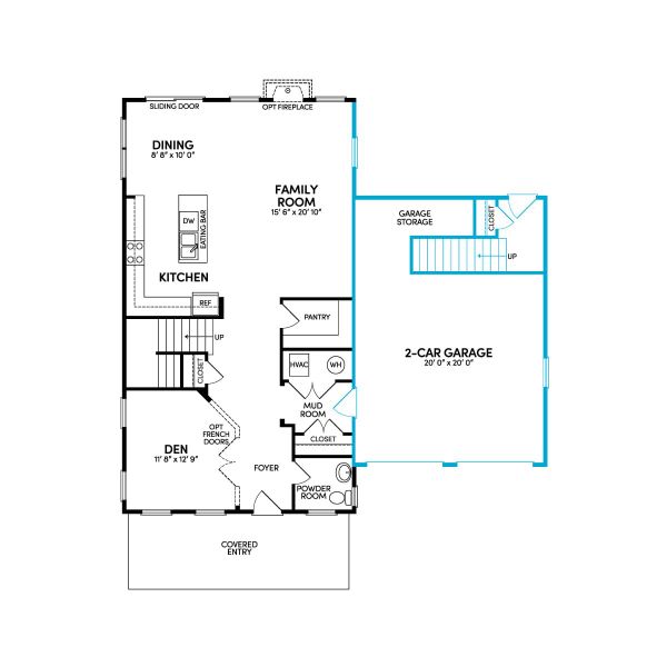 2D floor plan layout for the Preston by Brookfield Residential in Single Family Homes at Nexton, Summerville, SC (Image 23).
