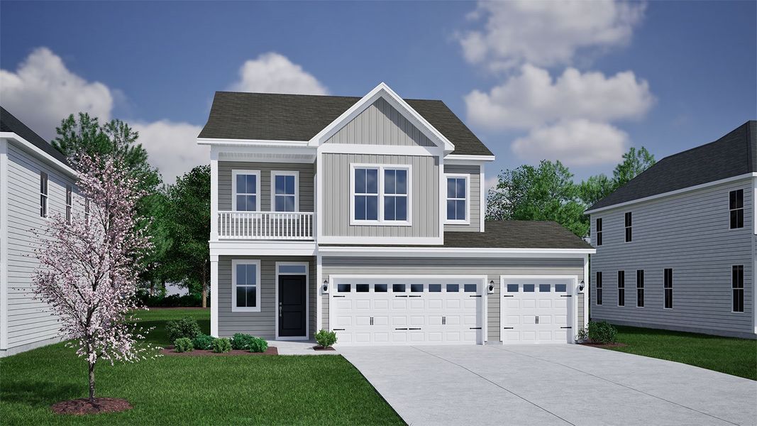 Representative exterior photo of a completed home built from the Lacey - Vanguard Collection by Mungo Homes in Porter Ridge, Elgin, SC (Image 15).