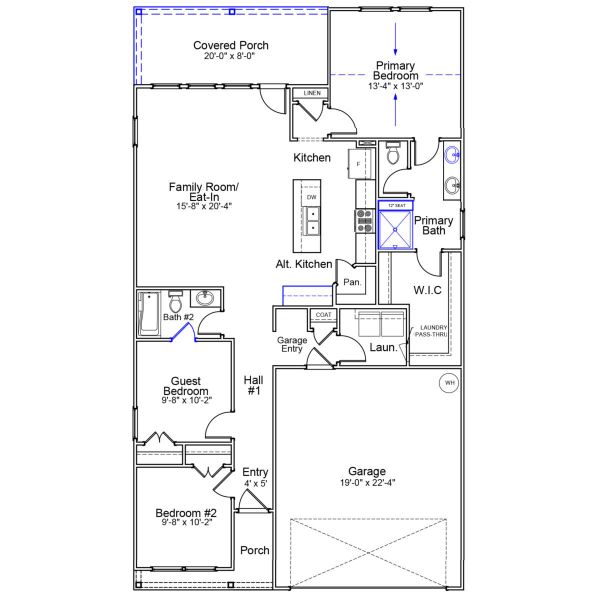 2D floor plan layout of this home in River Tide Farms, Bolivia, NC (Image 3).