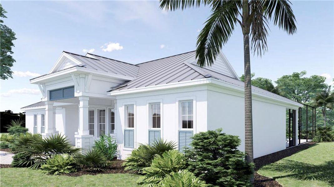 Front exterior of a new home in , Sarasota, FL, highlighting curb appeal (Image 18). Front exterior of a new home in , Sarasota, FL, highlighting curb appeal (Image 18).