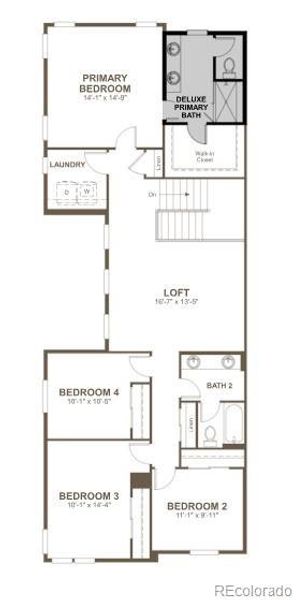 2D floor plan layout of this home in Looking Glass, Parker, CO (Image 3).