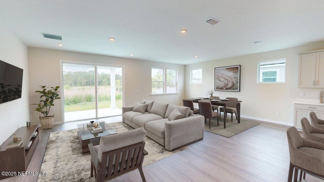 Furnished interior view inside a new home in Lakes at Bella Lago, Green Cove Springs (Image 6). Furnished interior view inside a new home in Lakes at Bella Lago, Green Cove Springs (Image 6).