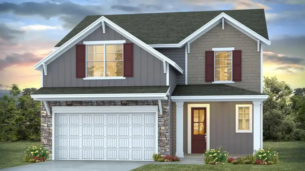Representative exterior photo of a completed home built from the Mackenzie2 by D.R. Horton in Riverlake, Supply, NC (Image 2).