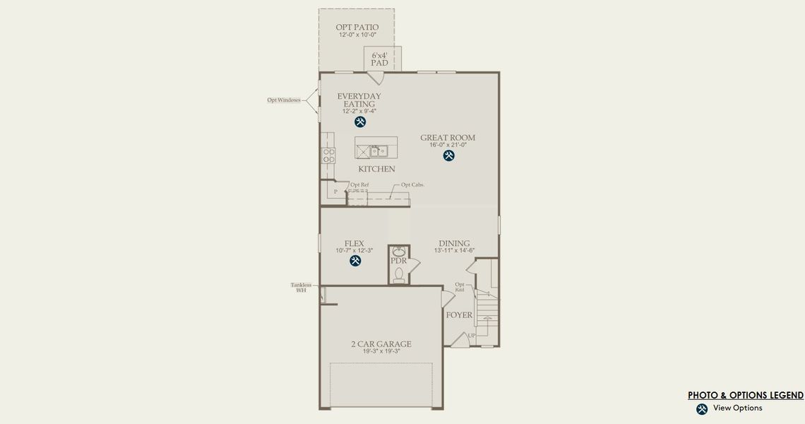 2D floor plan layout for the Murray by Pulte Homes in Wimberly, Angier, NC (Image 3).