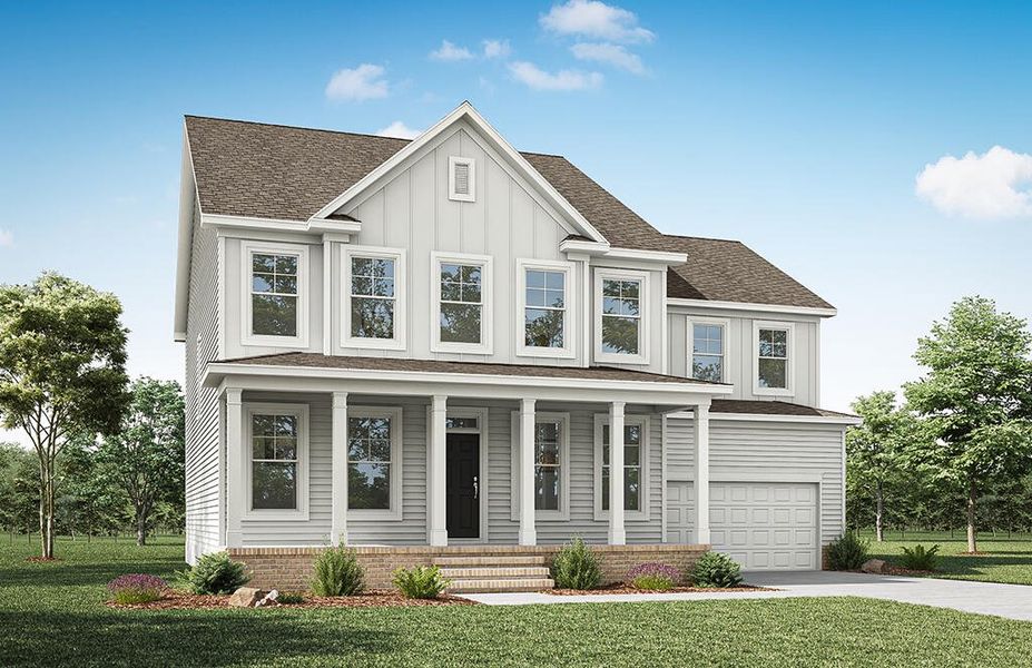 Representative exterior photo of a completed home built from the Colfax by Eastwood Homes in Hillcrest Grove, Wendell, NC (Image 10).