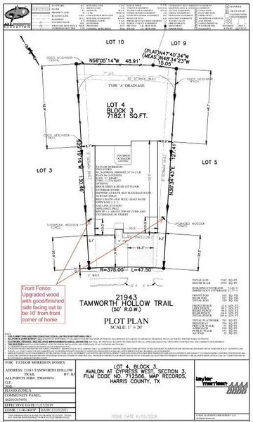 21943 Tamworth Hollow Trail - Plot Plan 21943 Tamworth Hollow Trail - Plot Plan