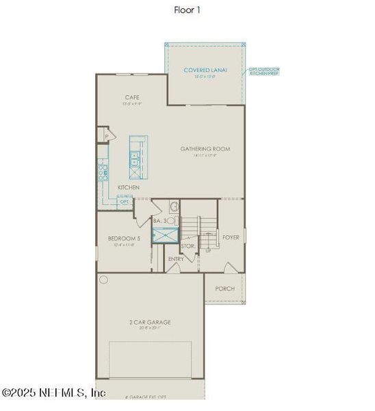 2D floor plan layout of this home in The Preserve at Bannon Lakes, St. Augustine, FL (Image 4).