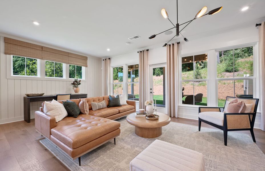 Furnished interior view inside a new home in Ansley Towns, Cumming (Image 7). Furnished interior view inside a new home in Ansley Towns, Cumming (Image 7).