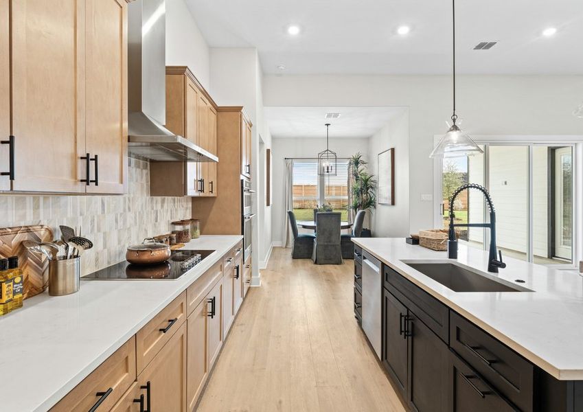 A breakfast nook sits right off of the kitchen.