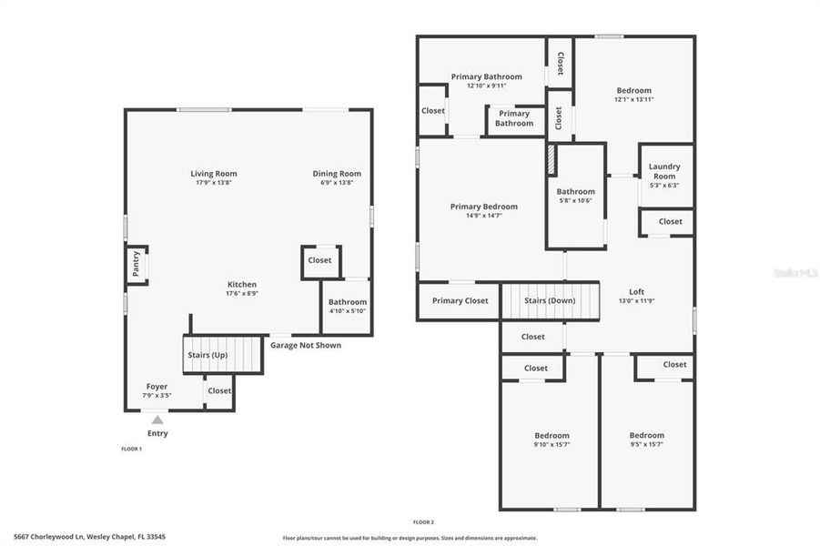 2D floor plan layout of this home in Westgate at Avalon Park, Wesley Chapel, FL (Image 5).