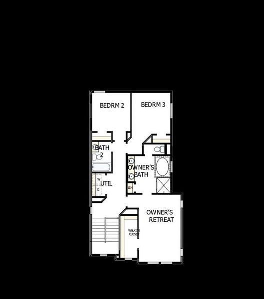 2D floor plan layout of this home in Karis - Cottage Series, Crowley, TX (Image 4).