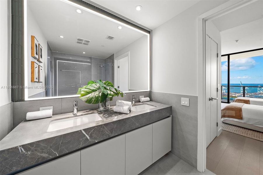 Furnished interior view inside a new home in , Miami Beach (Image 23). Furnished interior view inside a new home in , Miami Beach (Image 23).