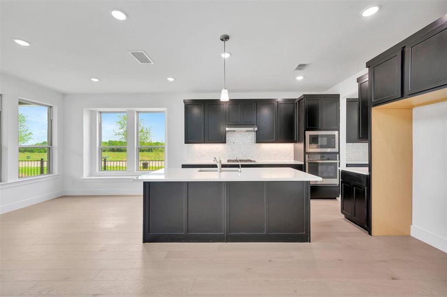 Furnished interior view inside a new home in Lily Creek at Sutton Fields, Aubrey (Image 6). Furnished interior view inside a new home in Lily Creek at Sutton Fields, Aubrey (Image 6).