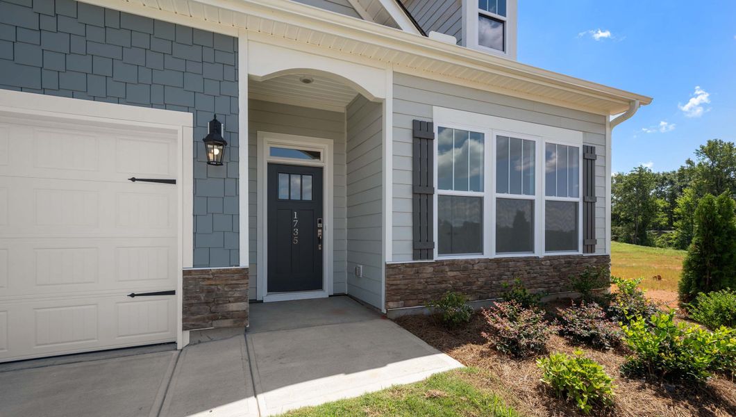 Exterior details and patio area of a home in The Villas at Pine Valley, Boiling Springs (Image 2). Exterior details and patio area of a home in The Villas at Pine Valley, Boiling Springs (Image 2).