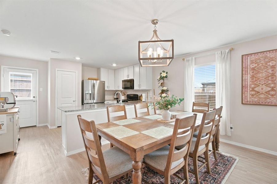 Large open dining area of 1028 Naranjos Dr, Haslet TX in Rancho Canyon