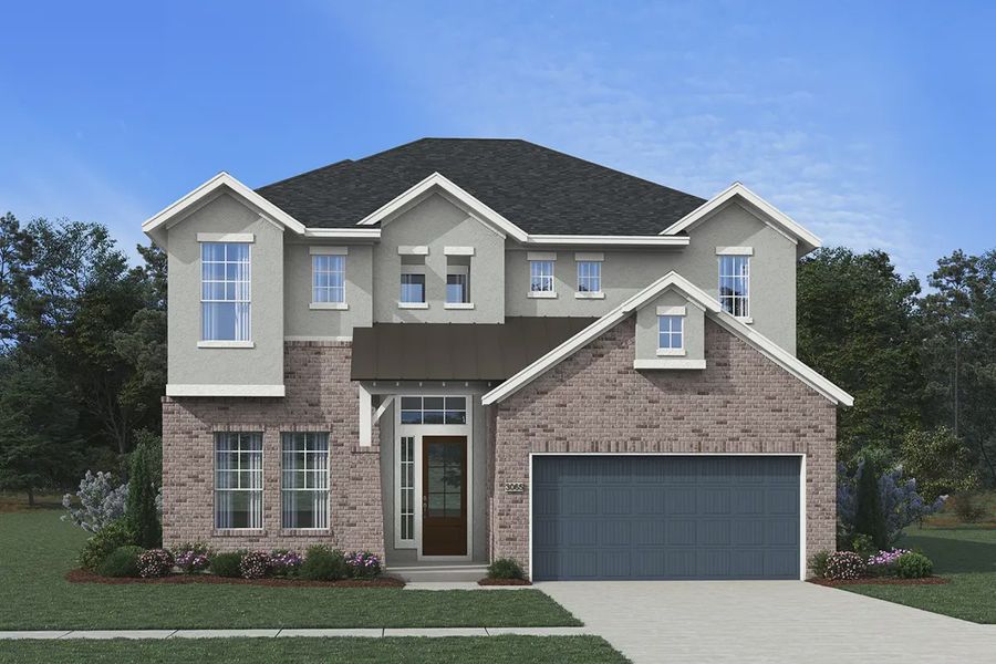 Representative exterior photo of a completed home built from the Acadia by Chesmar Homes in 50' Homesites at Jubilee, Hockley, TX (Image 20).