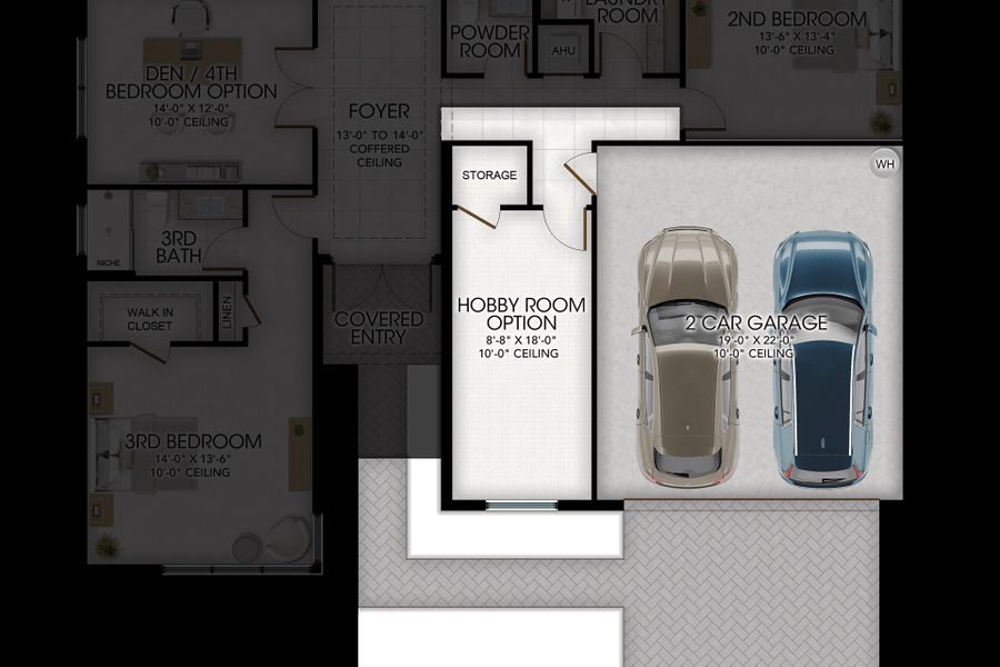 2D floor plan layout for the Julia by GL Homes in Valencia Del Mar, Boynton Beach, FL (Image 4).
