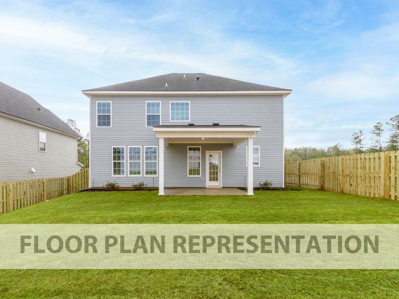Back Exterior Floorplan Representation Photo | The Fairport II Plan