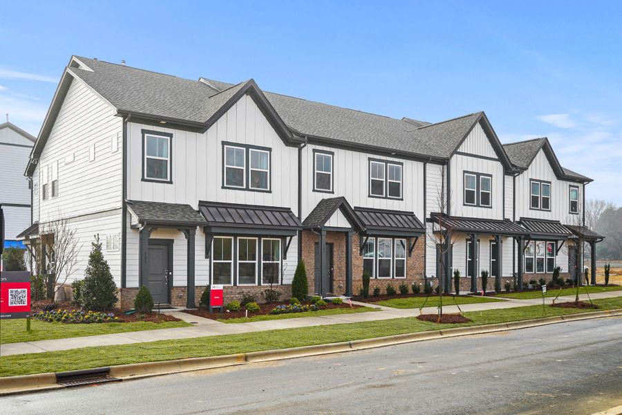 Front exterior of a new home in Indian Trail Townhomes, Indian Trail, NC, highlighting curb appeal (Image 19).