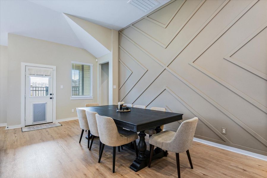 Dining with accent wall