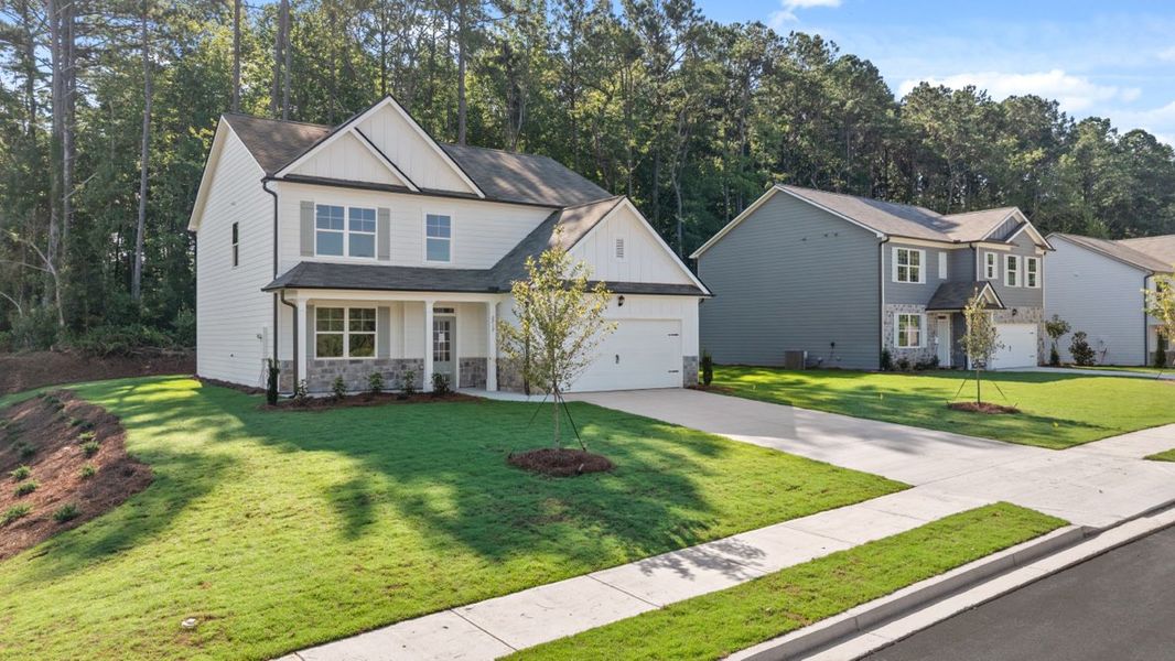 Representative exterior photo of a completed home built from the Elle by D.R. Horton in Fairhaven, Lithia Springs, GA (Image 22).