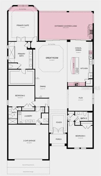 2D floor plan layout of this home in Esplanade at Starling, Punta Gorda, FL (Image 2). 2D floor plan layout of this home in Esplanade at Starling, Punta Gorda, FL (Image 2).