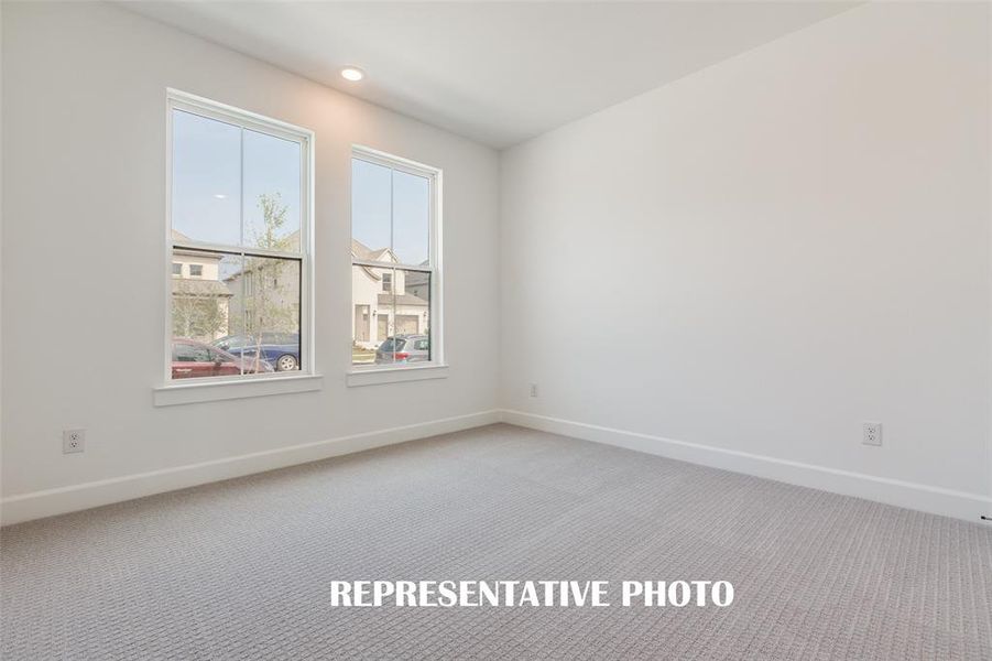 You'll find nicely sized secondary bedrooms in our Pascal floor plan.  REPRESENTATIVE PHOTO