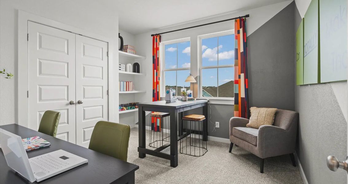 Representative furnished interior of a home built from the Davis by Chesmar Homes in Stream Waters, Buda (Image 29).