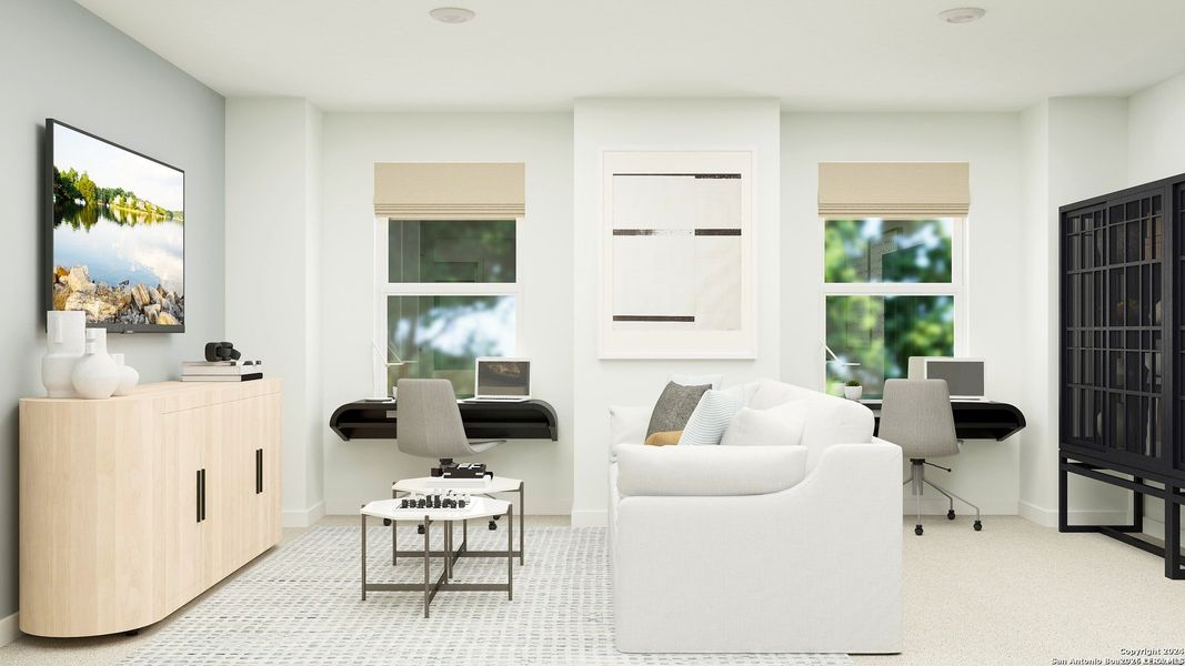 Furnished interior view inside a new home in Brookmill: Classic Collection, San Antonio (Image 11). Furnished interior view inside a new home in Brookmill: Classic Collection, San Antonio (Image 11).