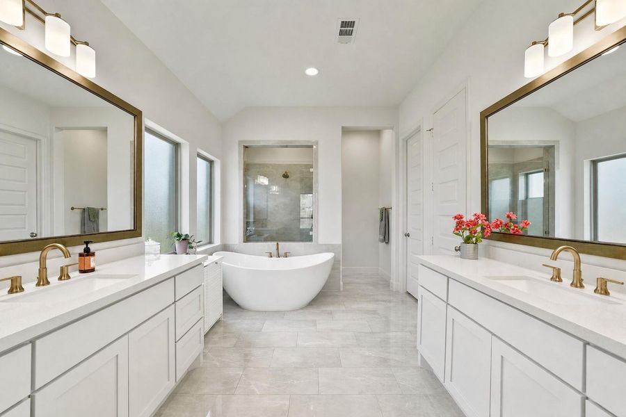 Primary Bath with Separate tub and oversized shower.
