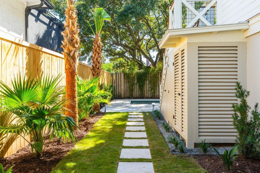 Exterior details and patio area of a home in , Isle Of Palms (Image 28). Exterior details and patio area of a home in , Isle Of Palms (Image 28).