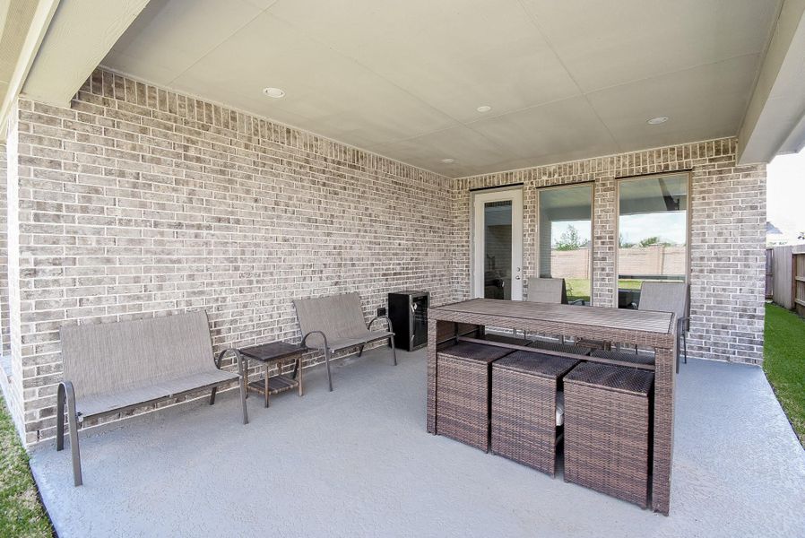 Exterior details and patio area of a home in Marvida, Cypress (Image 28).