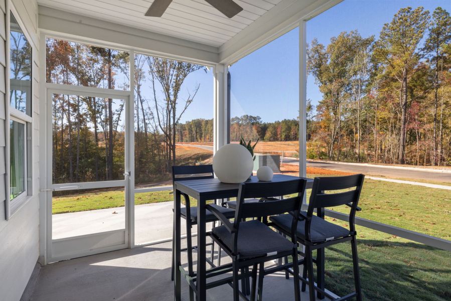 Exterior details and patio area of a home in Exchange at 401, Raleigh (Image 3).