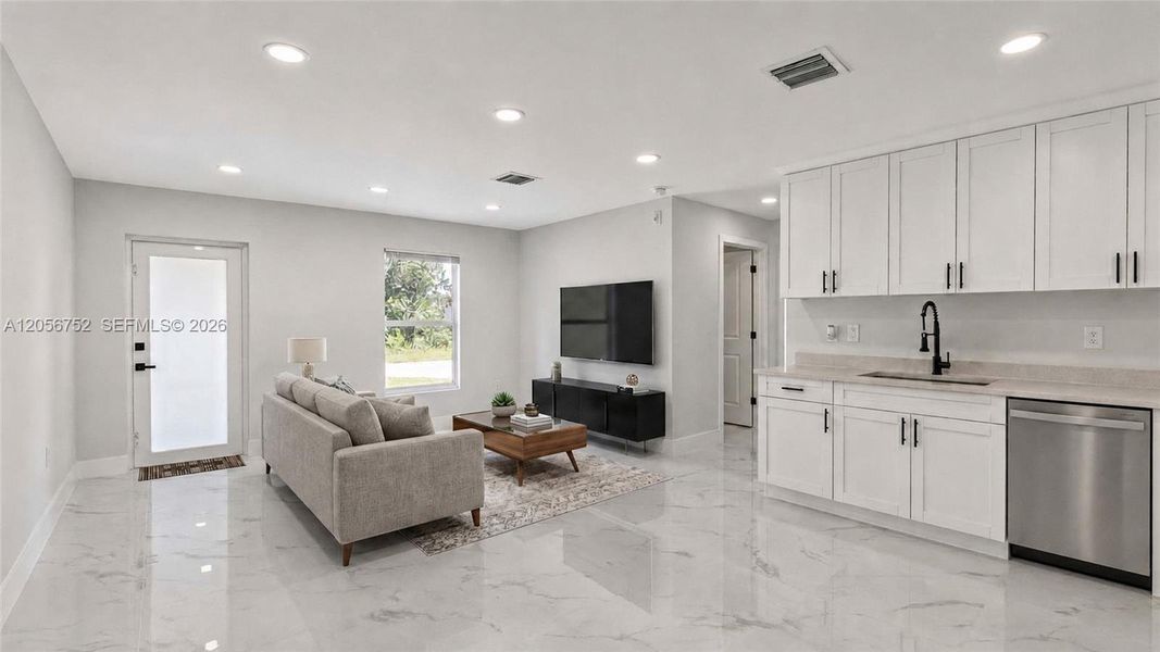 Furnished interior view inside a new home in , Lehigh Acres (Image 6). Furnished interior view inside a new home in , Lehigh Acres (Image 6).
