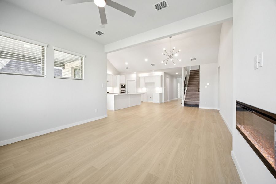 Living Room in the Wimbledon home plan by Trophy Signature Homes – REPRESENTATIVE PHOTO