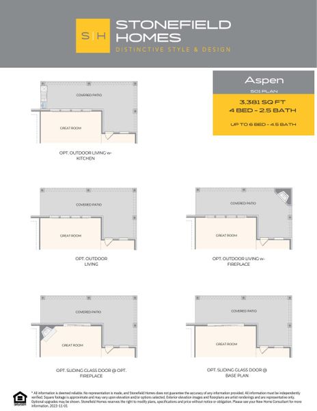 2D floor plan layout for the Aspen by Stonefield Homes in Heath Golf and Yacht Club, Rockwall, TX (Image 7).
