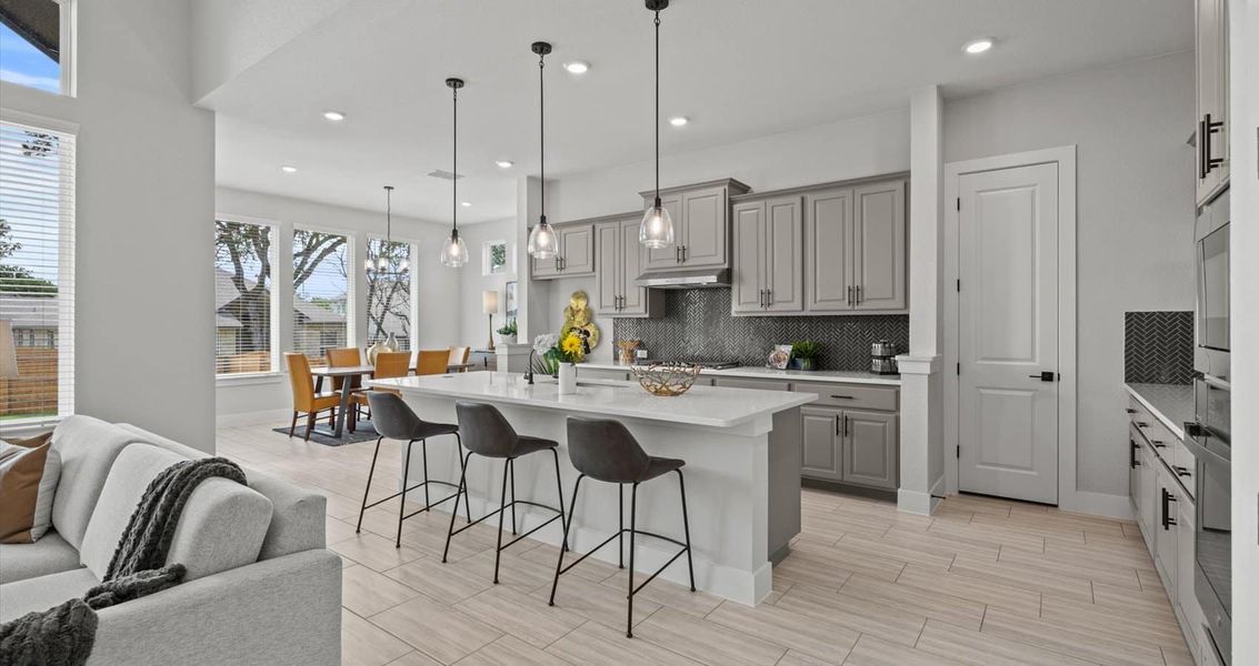 Furnished interior view inside a new home in 6 Creeks, Kyle (Image 8).