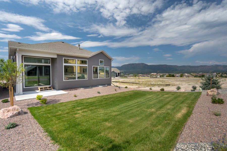 Exterior details and patio area of a home in Cloverleaf – Mountainview Collection, Monument (Image 4).