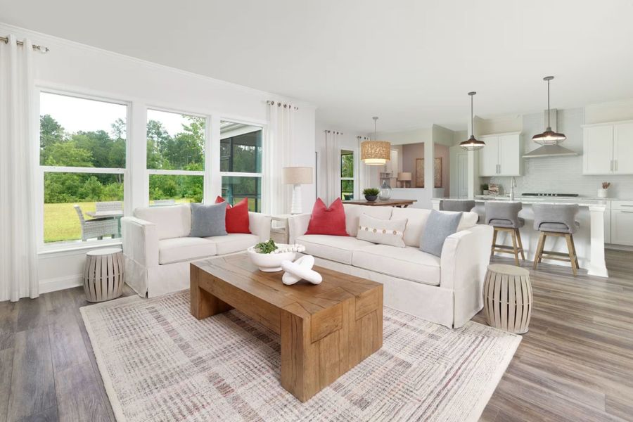 Representative furnished interior of a home built from the Woodward by Pulte Homes in Indigo Bay, Myrtle Beach (Image 7).