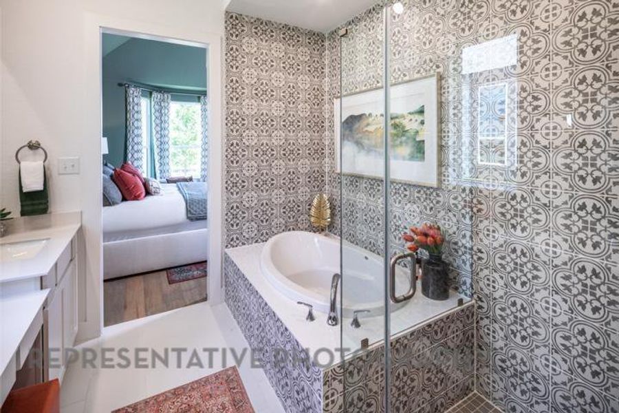 Furnished interior view inside a new home in Gateway Village - The Reserve: 50ft. lots, Denison (Image 26). Furnished interior view inside a new home in Gateway Village - The Reserve: 50ft. lots, Denison (Image 26).