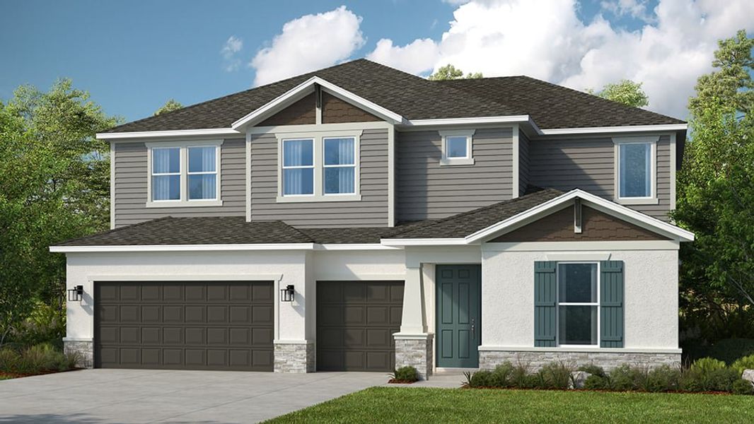 Representative exterior photo of a completed home built from the Nantucket by Taylor Morrison in Lochside, Mount Dora, FL (Image 1).