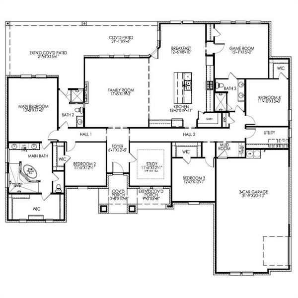 2D floor plan layout of this home in Bison Meadows, Waxahachie, TX (Image 2). 2D floor plan layout of this home in Bison Meadows, Waxahachie, TX (Image 2).