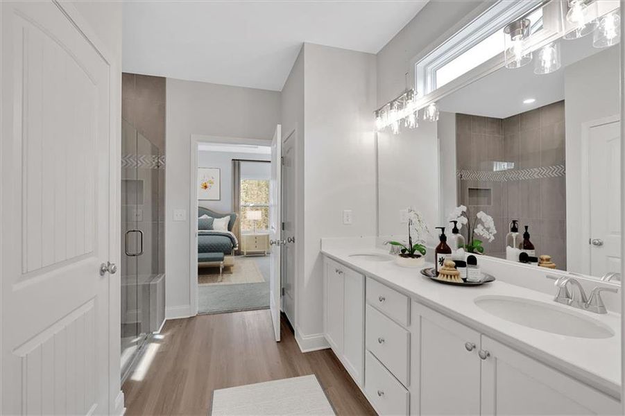 Furnished interior view inside a new home in Heritage Pointe at The Georgian, Villa Rica (Image 14).