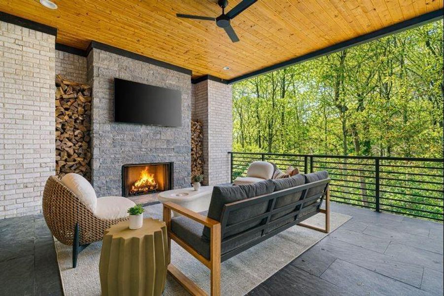 Exterior details and patio area of a home in , Atlanta (Image 4). Exterior details and patio area of a home in , Atlanta (Image 4).