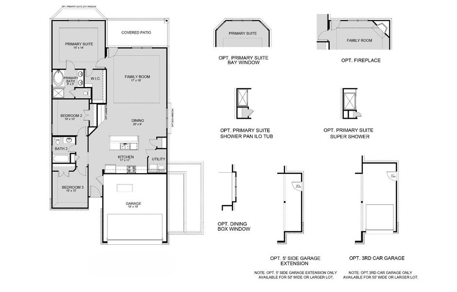 2D floor plan layout for the The Palermo - Walden on Lake Houston by Legend Homes in Lake Conroe Area Homes, Montgomery, TX (Image 3).